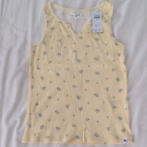 Abercrombie & Fitch Yellow Floral Tank Top